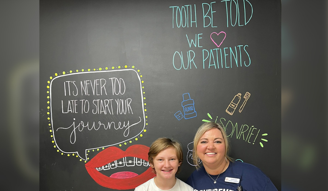 Amanda, Treatment Coordinator with a patient at Wilson Orthodontics - Gainesville, GA